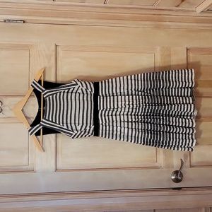 Eva Franco striped summer dress, size 2, back cutout.